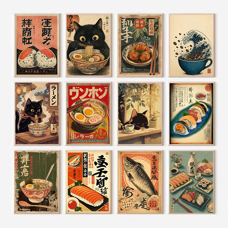 Japanese Lifestyle And Food - Pôster de Comida Japonesa Vintage: Sushi,