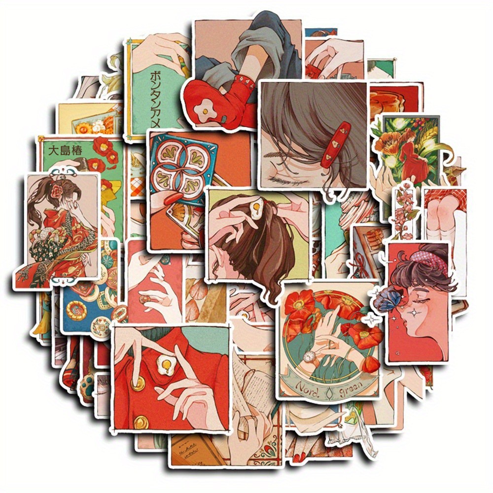 50 Adesivos Estilo Vintage Tra - Japanese Lifestyle In Japanese avaliação e preço
