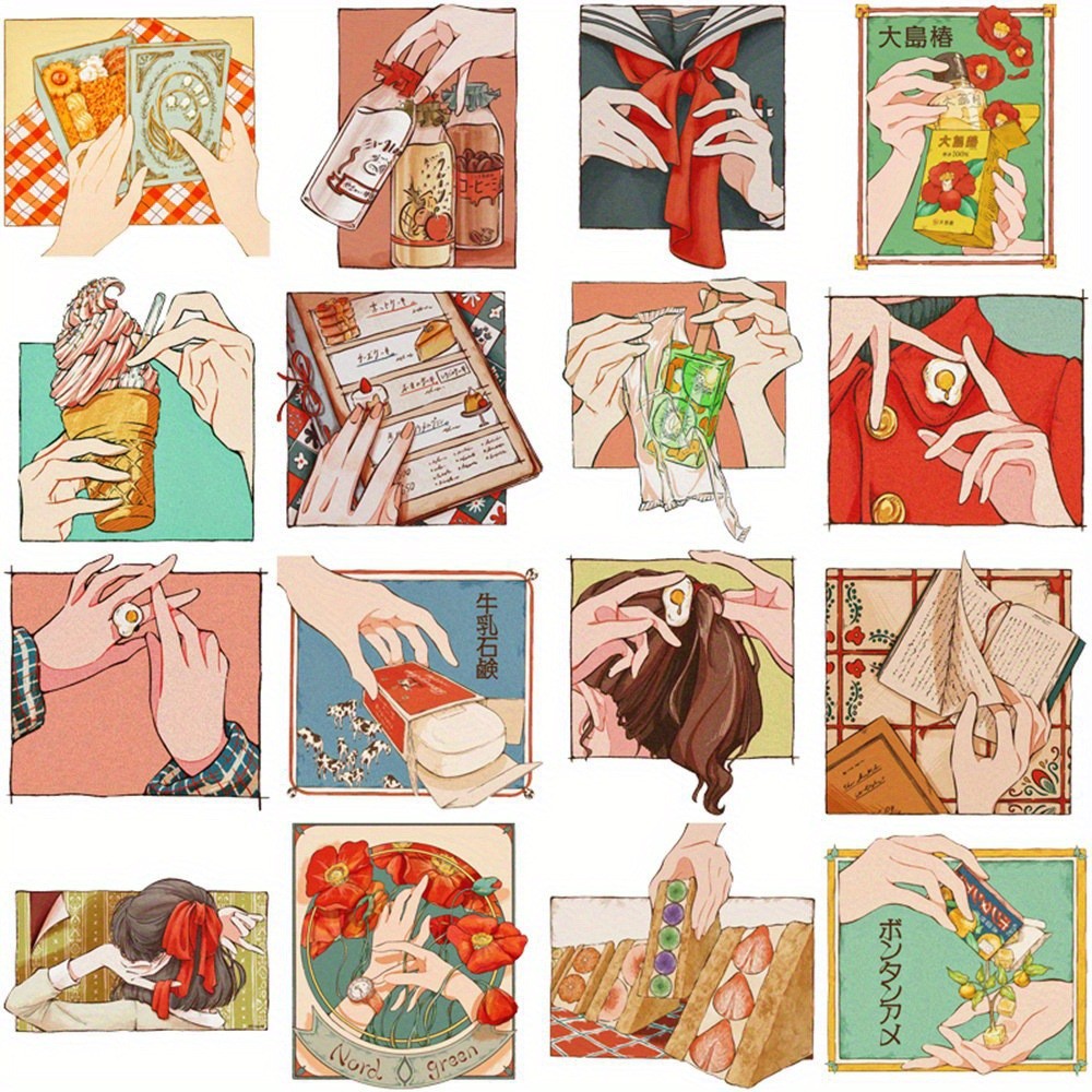 50 Adesivos Estilo Vintage Tra - Japanese Lifestyle In Japanese avaliação e preço